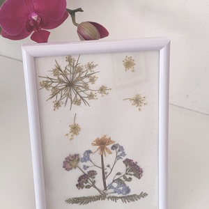 Virágos kép igazi virágokból - mezei virágok képkeretben - préselt virág kép - virágos fali kép - virágos dekoráció, Otthon & Életmód, Dekoráció, Fali és függő dekoráció, Falra akasztható dekor, Mindenmás, MESKA