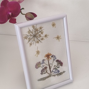Virágos kép igazi virágokból - mezei virágok képkeretben - préselt virág kép - virágos fali kép - virágos dekoráció - otthon & életmód - dekoráció - fali és függő dekoráció - falra akasztható dekor - Meska.hu
