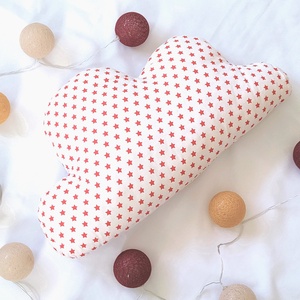 Felhő  Párna - Piros / Fehér Csillagos - Felhő formájú párna - Felhő alakú párna - felhőpárna - gyerek párna - gyerekpár - Meska.hu