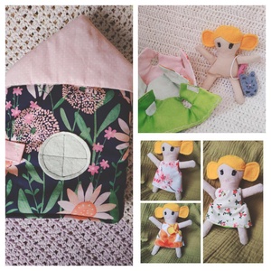 Textil babaház öltöztethető babával, ruhákkal, kiegészítőkkel - interaktív házikó - textilbaba ruhákkal, házzal, cicával - játék & sport - baba & babaház - öltöztethető baba - Meska.hu