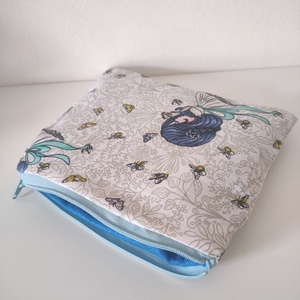 Tündéres neszesszer - textil pénztárca tündér mintával - lapos neszeszer - textil ajándék lányoknak  - táska & tok - neszesszer - Meska.hu