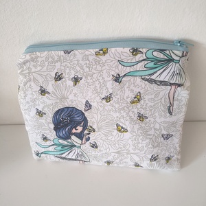 Tündéres neszesszer - textil pénztárca tündér mintával - lapos neszeszer - textil ajándék lányoknak  - táska & tok - neszesszer - Meska.hu