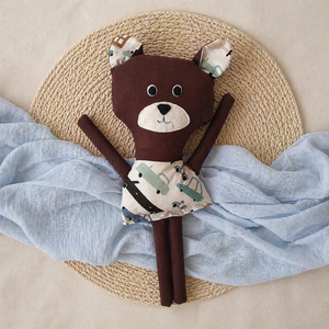 Mackó textil játék - puha mackó figura - játékállat - kézműves textilfigura - egyedi játékfigura - alvós maci - Meska.hu