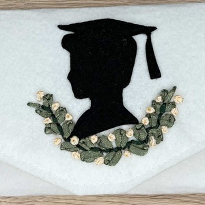 Ajándék átadó, pénzátadó boríték - fiú sziluettel ballagásra, diplomaosztóra, különleges egyedi ajándék filc anyagból - otthon & életmód - papír, írószer - ajándékozás kellékei - pénzátadó boríték - Meska.hu