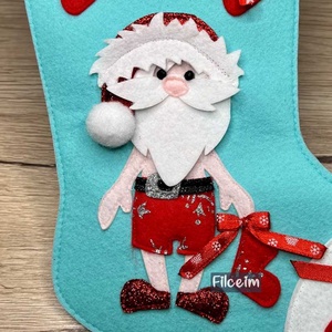 Filc mikulás csizma mókás Mikulással - karácsony - mikulás - mikulás csizma és zokni - Meska.hu