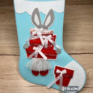 Filc Karácsonyi Zokni - karácsony - mikulás - mikulás csizma és zokni - Meska.hu