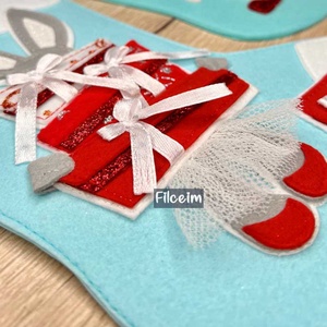 Filc Karácsonyi Zokni - karácsony - mikulás - mikulás csizma és zokni - Meska.hu