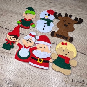 DIY Csináld magad - Mikulás és barátai ujjbáb filc készlet - Alkoss saját mesés figurákat - diy (csináld magad) - egységcsomag - Meska.hu