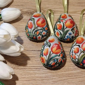 Tulipános filc tojás szett - Meska.hu
