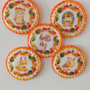 Őszi hangulatú hűtőmágnes-Bagoly 2. - otthon & életmód - konyhafelszerelés, tálalás - konyhai dekoráció - hűtőmágnes - Meska.hu