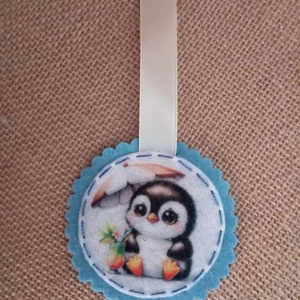 Szalagos könyvjelző-Pingvin 2. - könyv & zene - könyvjelző - Meska.hu