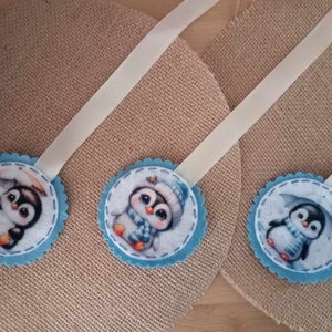 Szalagos könyvjelző-Pingvin 2. - könyv & zene - könyvjelző - Meska.hu