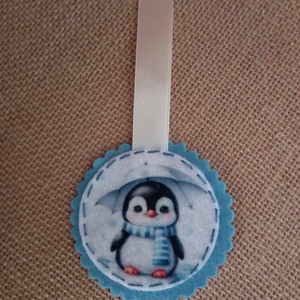 Szalagos könyvjelző-Pingvin 2. - könyv & zene - könyvjelző - Meska.hu