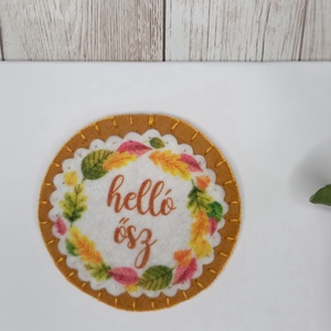 Őszi hangulatú hűtőmágnes-Hello ősz - otthon & életmód - konyhafelszerelés, tálalás - konyhai dekoráció - hűtőmágnes - Meska.hu