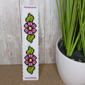 Keresztszemes könyvjelző, Könyv & Zene, Könyvjelző, Varrás, Hímzés, MESKA