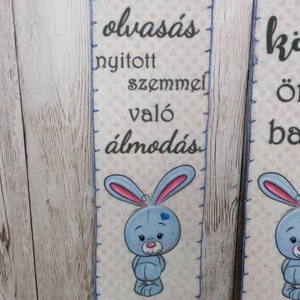 Nyuszis könyvjelző szett- kék - könyv & zene - könyvjelző - Meska.hu