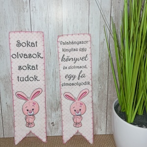 Nyuszis könyvjelző szett rózsaszín , Könyv & Zene, Könyvjelző, Varrás, MESKA