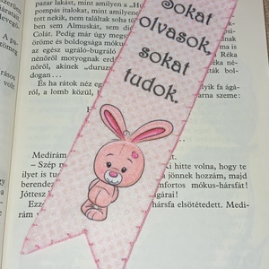 Nyuszis könyvjelző szett rózsaszín  - könyv & zene - könyvjelző - Meska.hu