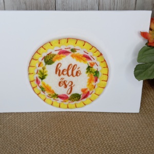 Őszi hangulatú hűtőmágnes-Hello ősz, Otthon & Életmód, Konyhafelszerelés, tálalás, Konyhai dekoráció, Hűtőmágnes, Varrás, MESKA