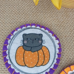 Cicás halloweeni hűtőmágnes  Boo! - otthon & életmód - dekoráció - halloween - halloweeni dekoráció - Meska.hu