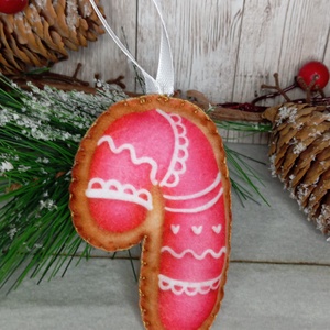 Filc karácsonyfadísz cukorpálcák - karácsony - karácsonyi lakásdekoráció - karácsonyfadíszek - Meska.hu
