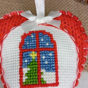 Keresztszemes fenyődísz - karácsony - karácsonyi lakásdekoráció - karácsonyfadíszek - Meska.hu