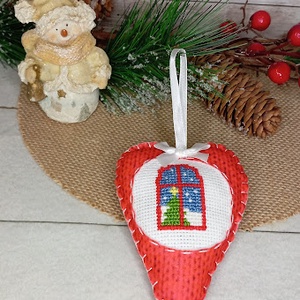 Keresztszemes fenyődísz - karácsony - karácsonyi lakásdekoráció - karácsonyfadíszek - Meska.hu