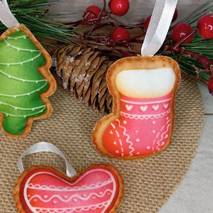 Filc karácsonyfa dísz csomag - karácsony - karácsonyi lakásdekoráció - karácsonyfadíszek - Meska.hu