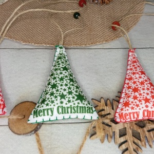 Csillag mintás fenyő díszek, Karácsony, Karácsonyi lakásdekoráció, Karácsonyfadíszek, Varrás, MESKA