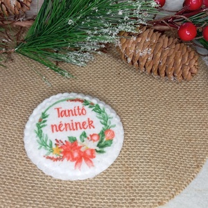 Tanító néninek- Karácsonyi hűtőmágnes, Karácsony, Karácsonyi lakásdekoráció, Karácsonyi lakásdíszek, Varrás, MESKA