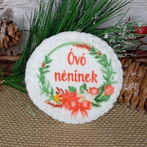 Óvó néninek- Karácsonyi hűtőmágnes, Karácsony, Karácsonyi lakásdekoráció, Karácsonyi lakásdíszek, Varrás, MESKA