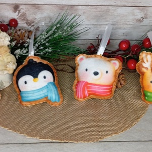 Állat mintás karácsonyi dekoráció, Karácsony, Karácsonyi lakásdekoráció, Karácsonyfadíszek, Varrás, MESKA