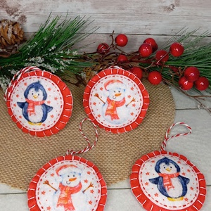 Pingvinek és hóemberek-karácsonyi szett, Karácsony, Karácsonyi lakásdekoráció, Karácsonyfadíszek, Varrás, MESKA