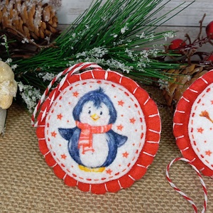 Pingvinek és hóemberek-karácsonyi szett - karácsony - karácsonyi lakásdekoráció - karácsonyfadíszek - Meska.hu