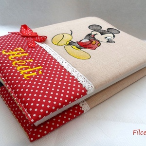 Mickey egeres fotóalbum hímzett névvel - textil fényképalbum  - otthon & életmód - papír, írószer - album & fotóalbum - Meska.hu
