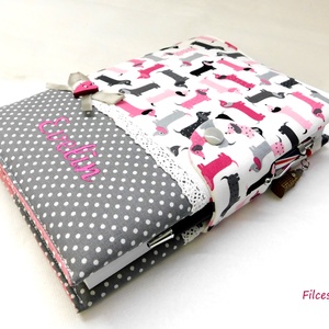 Tacskós textil jegyzetfüzet -    kutyás pamut füzetborító - otthon & életmód - papír, írószer - jegyzetfüzet & napló - Meska.hu