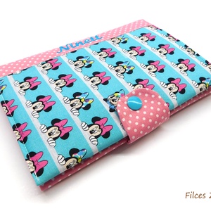 Minnie egészségügyi kiskönyv borító névhímzéssel - eü textil borító névvel - otthon & életmód - papír, írószer - egészségügyi kiskönyv borító - Meska.hu