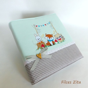 Erdei állatos hímzett baba album / erdei állatos fotóalbum hímzett névvel is - otthon & életmód - papír, írószer - album & fotóalbum - Meska.hu