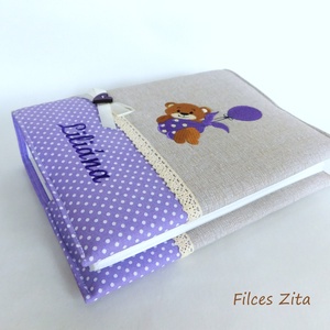 Macis hímzett baba  fotóalbum névvel - macis babaalbum hímzett névvel - otthon & életmód - papír, írószer - album & fotóalbum - Meska.hu