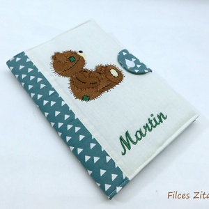 Macis egészségügyi kiskönyv borító -  textil eü borító hímzett névvel  - otthon & életmód - papír, írószer - egészségügyi kiskönyv borító - Meska.hu