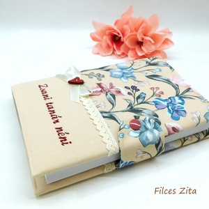 Virágos napló névhímzéssel , Otthon & Életmód, Papír, írószer, Jegyzetfüzet & Napló, Varrás, Hímzés, MESKA