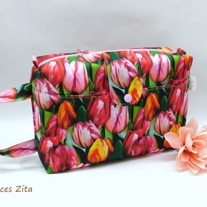 Tulipános utazó neszesszer , Táska & Tok, Neszesszer, Varrás, MESKA