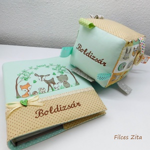 Erdei állatos babalátogató ajándékcsomag - hímzett babaköszöntő szett, Játék & Sport, Babalátogató ajándékcsomag, Hímzés, Patchwork, foltvarrás, MESKA