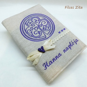Életfa - egyedi hímzett napló névvel  , Otthon & Életmód, Papír, írószer, Jegyzetfüzet & Napló, Varrás, Hímzés, MESKA