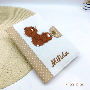 Macis egészségügyi kiskönyv borító -  textil eü borító hímzett névvel  - Meska.hu