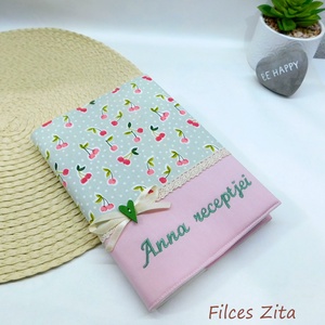 Cseresznyés receptes füzet - textil receptes könyv , Otthon & Életmód, Papír, írószer, Jegyzetfüzet & Napló, Varrás, Hímzés, MESKA