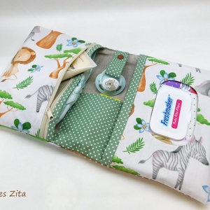 Oroszlános pelenkatáska -  textil pelenkatartó tok névhímzéssel - táska & tok - pelenkatáska - pelenkatartó tok - Meska.hu