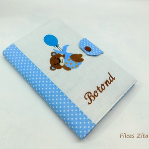 Macis egészségügyi kiskönyv borító -  textil eü borító hímzett névvel , Otthon & Életmód, Papír, írószer, Egészségügyi kiskönyv borító, Patchwork, foltvarrás, Hímzés, MESKA