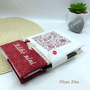 Virágos hímzett textil napló  - otthon & életmód - papír, írószer - jegyzetfüzet & napló - Meska.hu