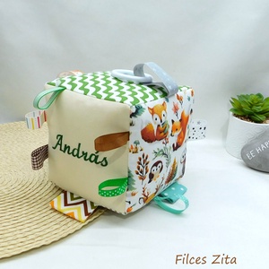 Erdei állatos babakocka hímzett névvel, Játék & Sport, 3 éves kor alattiaknak, Babakocka, Hímzés, Patchwork, foltvarrás, MESKA